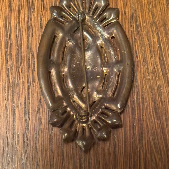 Stunning Large Antique 1930’s Art Deco Pot Metal Rhinestone Broach - Picture 2 of 6